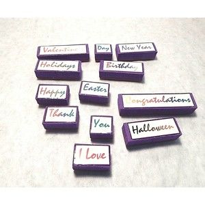 Rubber Stamps Celebratory Greetings Lot of 12